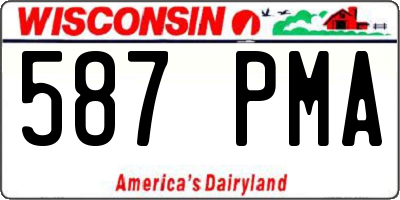WI license plate 587PMA