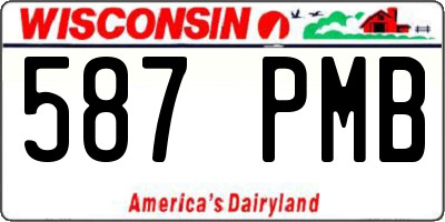 WI license plate 587PMB