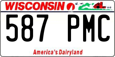 WI license plate 587PMC