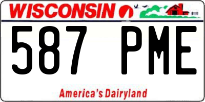 WI license plate 587PME