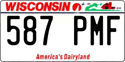 WI license plate 587PMF