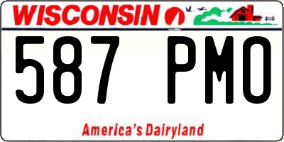 WI license plate 587PMO