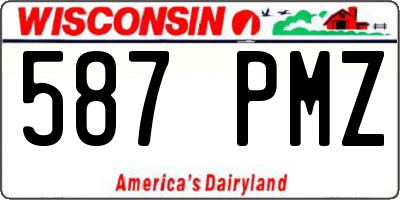 WI license plate 587PMZ