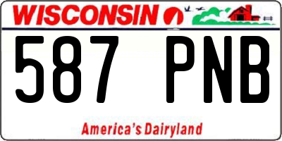 WI license plate 587PNB