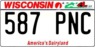 WI license plate 587PNC