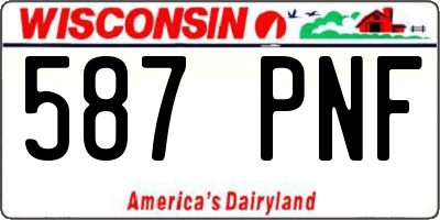 WI license plate 587PNF