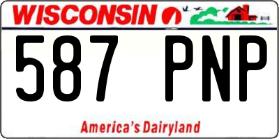WI license plate 587PNP