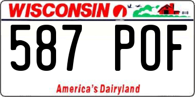 WI license plate 587POF