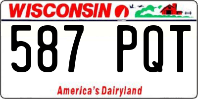 WI license plate 587PQT