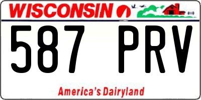 WI license plate 587PRV