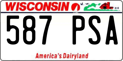 WI license plate 587PSA