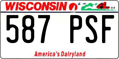 WI license plate 587PSF