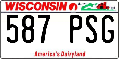 WI license plate 587PSG