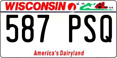 WI license plate 587PSQ
