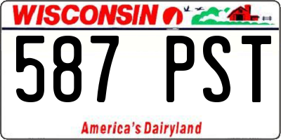 WI license plate 587PST