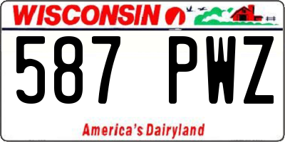 WI license plate 587PWZ