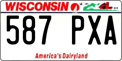 WI license plate 587PXA