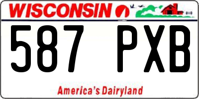 WI license plate 587PXB