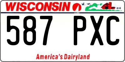 WI license plate 587PXC