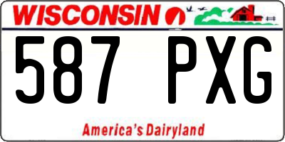 WI license plate 587PXG