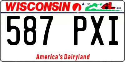 WI license plate 587PXI