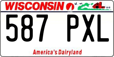 WI license plate 587PXL