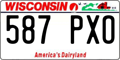 WI license plate 587PXO