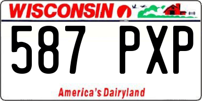 WI license plate 587PXP