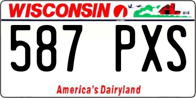 WI license plate 587PXS