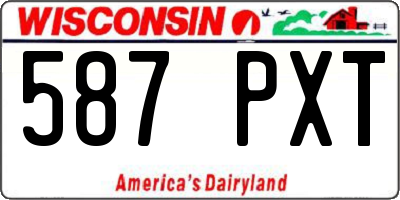 WI license plate 587PXT
