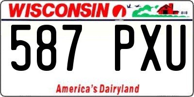 WI license plate 587PXU