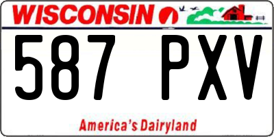 WI license plate 587PXV