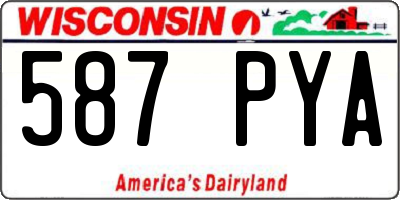 WI license plate 587PYA