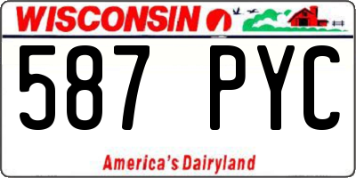 WI license plate 587PYC