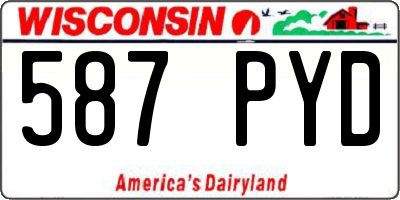 WI license plate 587PYD