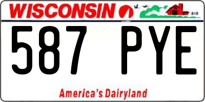 WI license plate 587PYE
