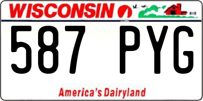 WI license plate 587PYG
