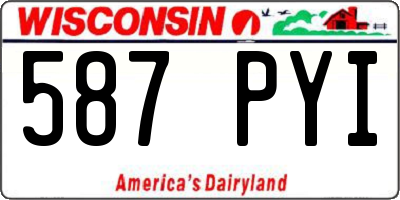 WI license plate 587PYI