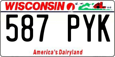 WI license plate 587PYK