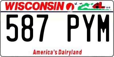 WI license plate 587PYM