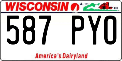 WI license plate 587PYO