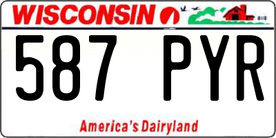 WI license plate 587PYR