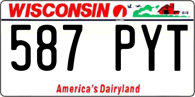 WI license plate 587PYT
