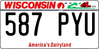 WI license plate 587PYU