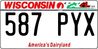 WI license plate 587PYX