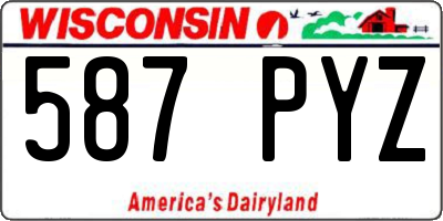 WI license plate 587PYZ