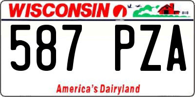 WI license plate 587PZA