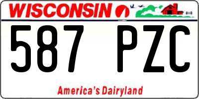 WI license plate 587PZC