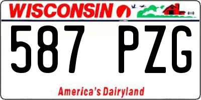 WI license plate 587PZG
