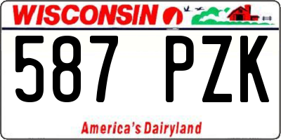 WI license plate 587PZK